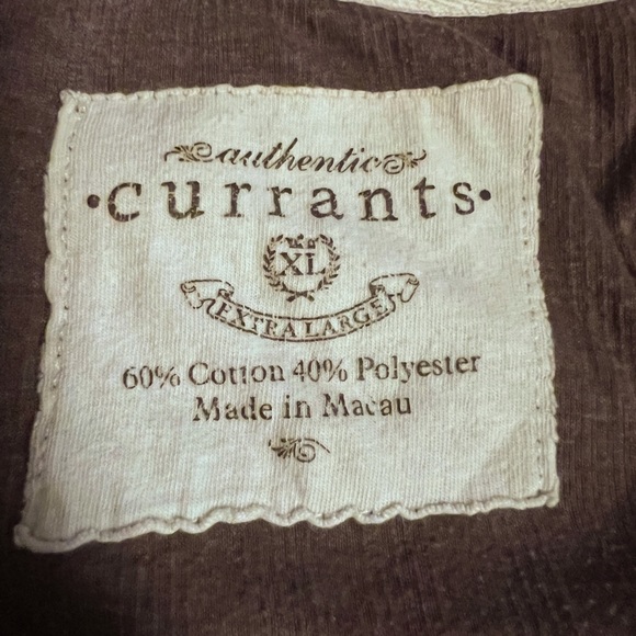 Currants Faux Layered Brown and Cream Shirt - Picture 3 of 3